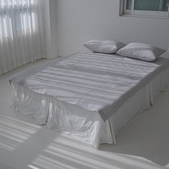 말랑촉감 냉감 여름 침대패드, 그레이