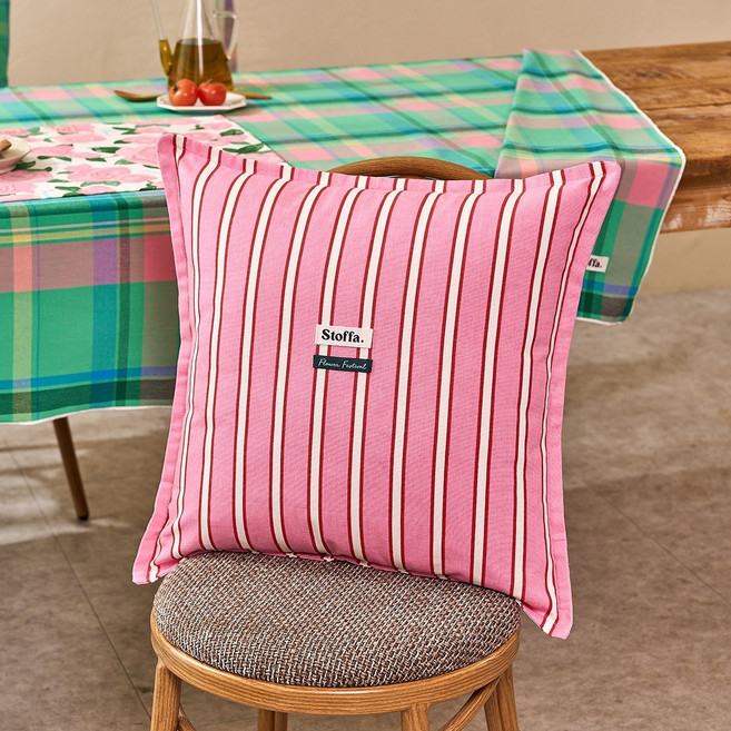 [모던하우스 인천점] 플라워가든 로지 스트라이프 쿠션커버 50x50 -[EM0926017]