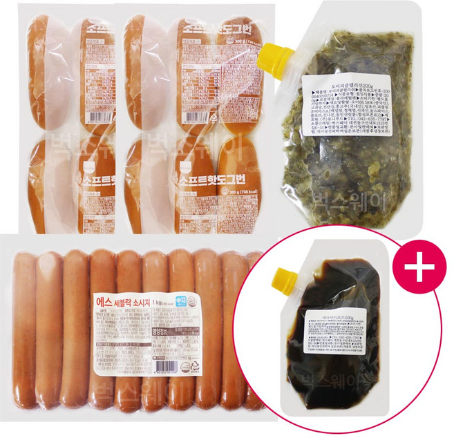 벅스웨이 세블락 핫도그만들기세트 (10인분-데리야끼소스 렐리쉬)