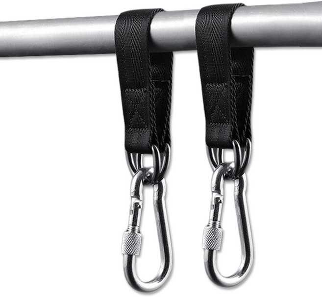 기어투무브 헬스 카라비너 철봉 턱걸이 샌드백 스트랩 고리, 2개, 블랙