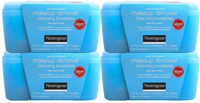 뉴트로지나 메이크업 리무버 클렌징 타월렛 울트라-소프트, 4개