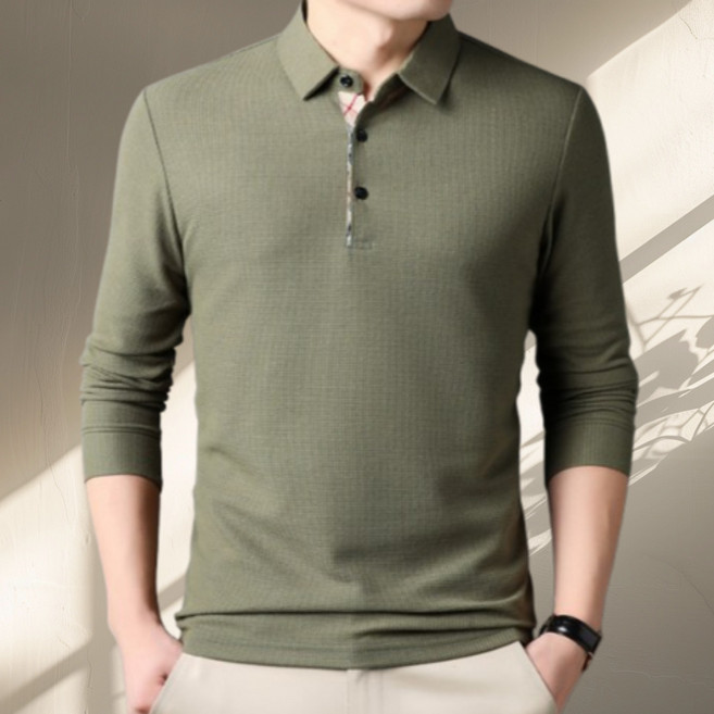 코엑티 남성 봄 가을 단추 카라 골프 긴팔티