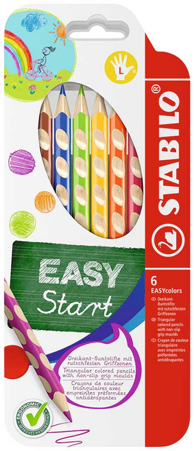 STABILO 思筆樂 EASYcolors 人體工學 彩色鉛筆 左手專用 6色組, ST331/6, 1個裝
