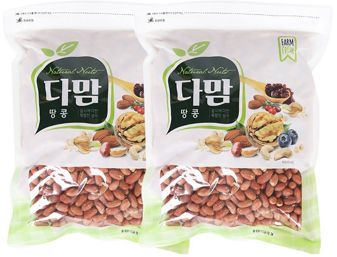 다맘 햇 볶음땅콩, 1kg, 2개