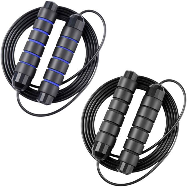 수지나 줄꼬임방지 와이어 줄넘기 2개세트, 블루+블랙, 1개