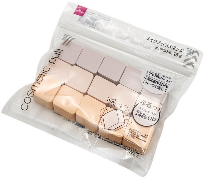 다이소재팬 메이크업스폰지 말랑쫀득 쿠션 퍼프 쿠션용, 2개