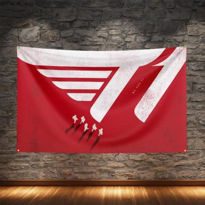 국기 SKT T1 Esports 깃발 폴리에스터 디지털 인쇄 LoL 게임 배너 장식, [01] 60x90cm, [06] FF0487, 1개
