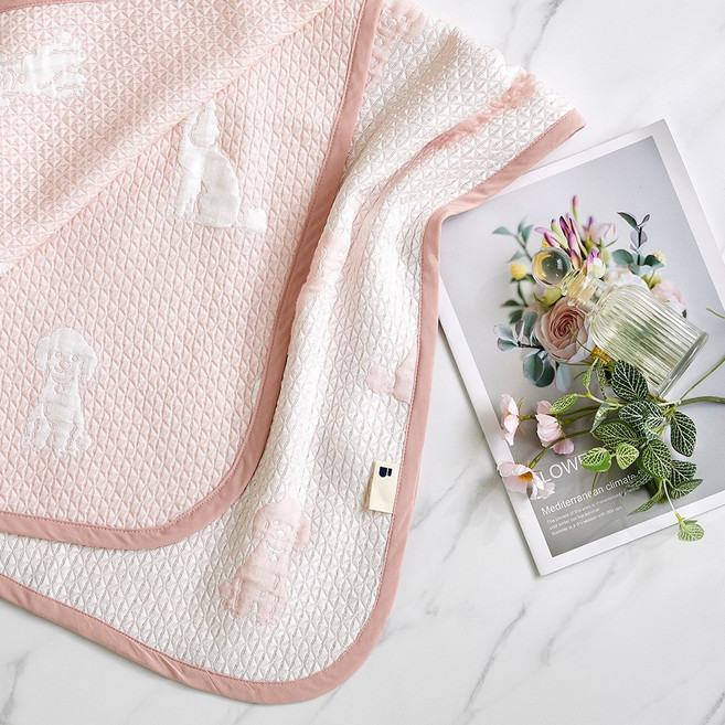 모달 인견 바이오 워싱 삼중직 여름 이불 담요 블랭킷, 핑크