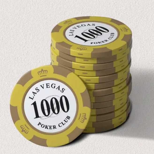 데칼클레이 포커칩 국제규격 라스베가스 카지노칩 경기용 홀덤칩 40매, 1세트, 올리브