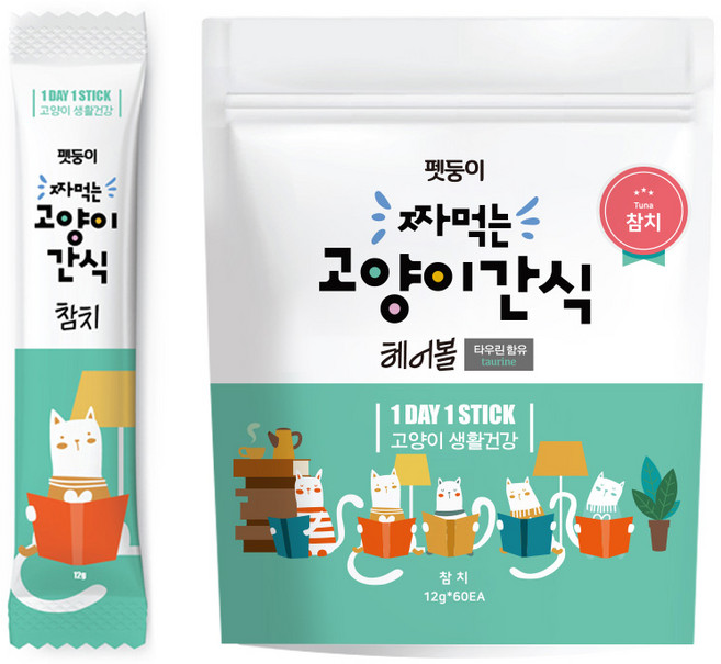 펫둥이 짜먹는 고양이 간식 3가지맛, 참치, 720g, 1개