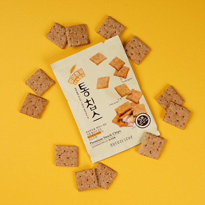 새싹발아 수제통밀과자 통칩스 저칼로리과자 식사대용과자 웨딩촬영간식 웰빙과자, 60g, 40개