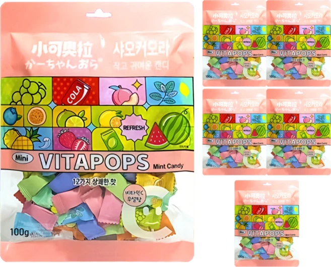 [공식수입 정품] 샤오커오라 캔디 베트남 사탕 간식 무설탕 알사탕 개별포장 비타민C, 6개, 100g - 쿠팡