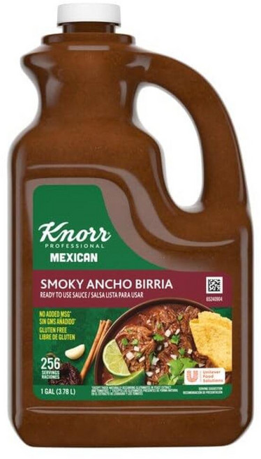 Knorr 프로페셔널 스모키 안초 비리아 소스 바로 사용할 수 있는 음식 서비스용 글루텐 프리 3.8L(1갤런) 1팩126793, Knorr 프로페셔널 스모키 안초 비리아 소스, 바로, 3.78L