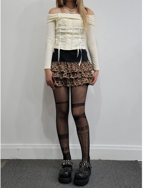 [2colors] 갸루 레오파드 캉캉 밴딩 스커트