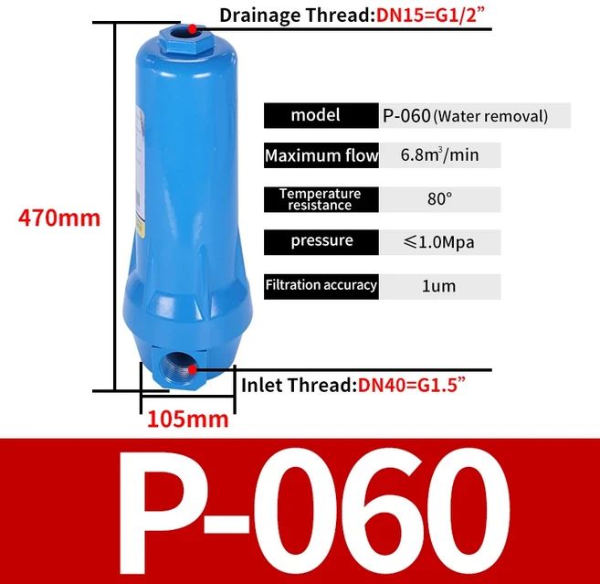 호환 유수 분리기 Q P S C 015/024/032/060 공기 압축기 압축 공기 정밀 필터 건조기 QPSC, 01 P-Water Removal