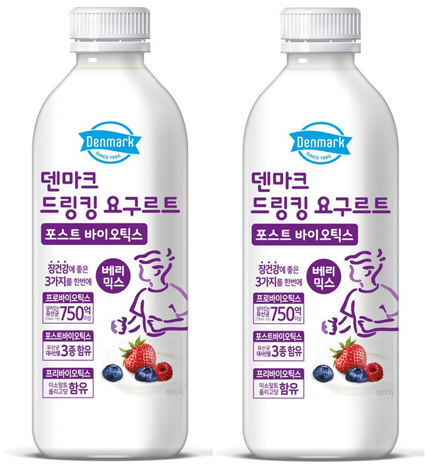 동원 덴마크 드링킹요구르트 포스트바이오틱스 베리믹스 750mlX2개, 750ml, 2개