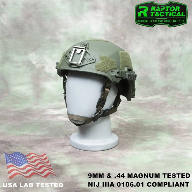 경량안전모 안전헬멧 산업현장 안전용품 Raptor Tactical Team Wendy NIJ 레벨 3A 0106.01 탄도 헬멧 IIIA UHMWPE 방탄 9mm .44mag, L, Olive Drab