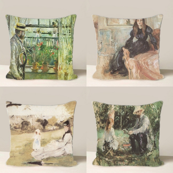 프랑스 요람 풍경화 북유럽 소파 쿠션커버 50x50 베르트 모리조 37picture