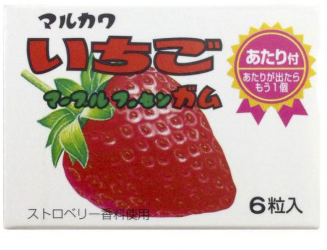 마루가와 마블 풍선껌 딸기맛 6개입, 33개