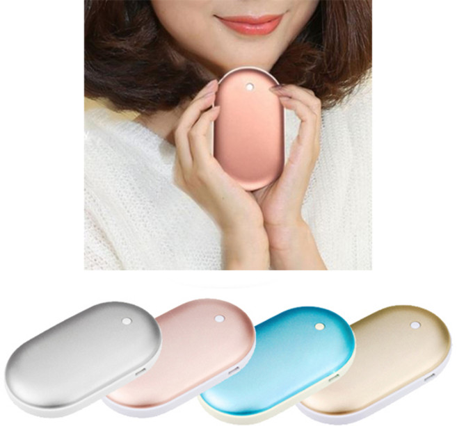 티엔티엔 3단 온도조절 USB 충전식 휴대용 전기 손난로, 실버, TK-hwd01