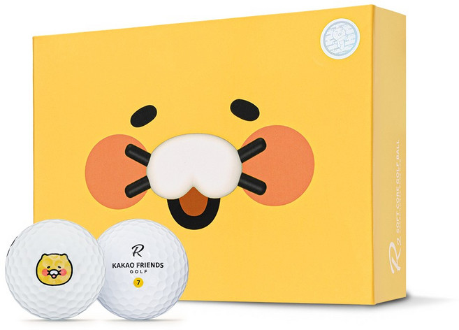 카카오프렌즈골프 R2 춘식이 페이스 에디션 골프공 2피스, 1개, 12개입