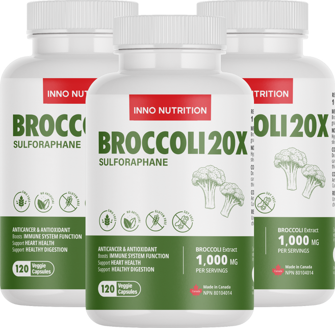 이노뉴트리션 20배농축 브로콜리 설포라판 120캡슐 캐나다 아브마콜, 120정, 3개