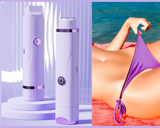 乾濕兩用除毛器 附蘆薈膠 附雙刀頭陶瓷修整器, 紫