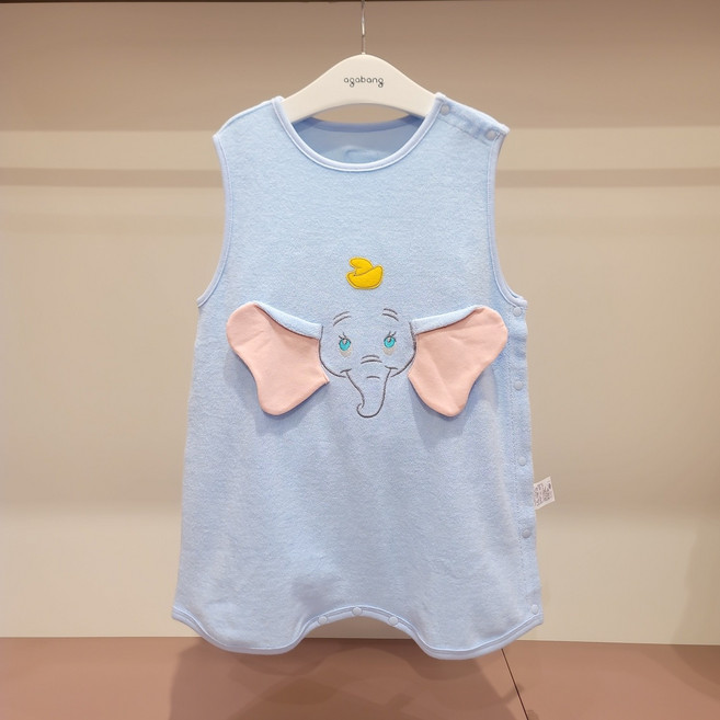 [아가방]강남점*디즈니베이비 귀여운 덤보 수면조끼/테리소재로 부드럽고 편안한 착용감/스냅버튼으로 입고벗기 편함