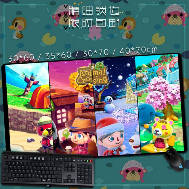 동물의숲 게이밍 대형 장패드 마우스패드 키보드패드 닌텐도 스위치 동숲 튀동숲 모동숲 데스크 매트, 1개, 6 250x300mm 2mm