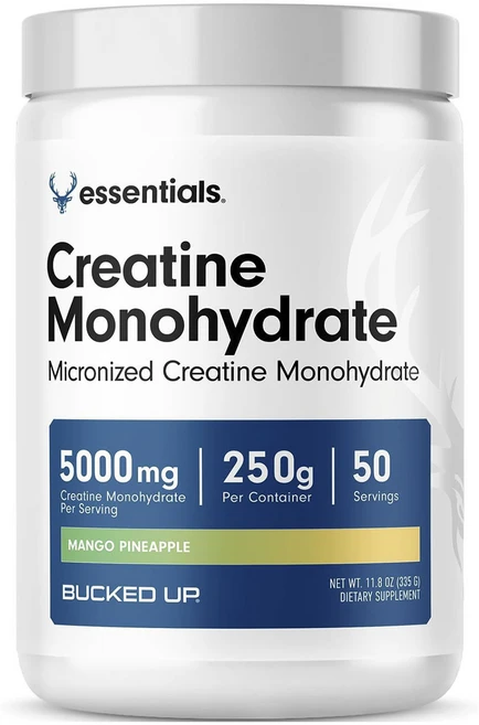 BUCKEDUP 에센셜 크레아틴 모노하이드레이트 6000mg 망고 파인애플, 335g, 1개 - 쿠팡