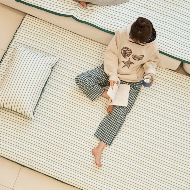 국산 접이식 요매트 (요솜포함) 3단 바닥 요 매트, ST그린