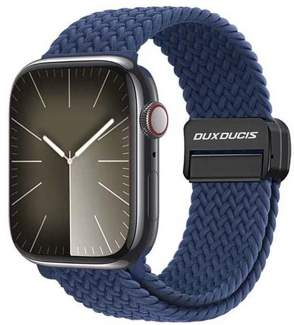 DUX DUCIS 彈力編織磁吸扣錶帶, 深藍色, 1個