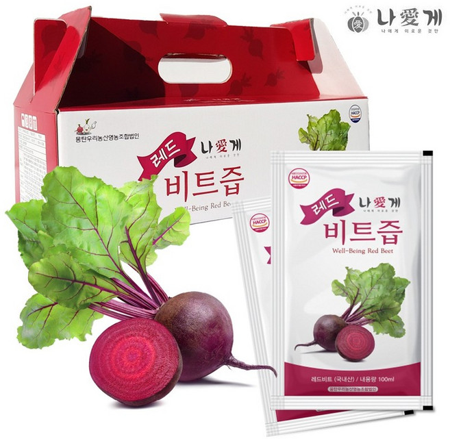 나애게 국내산 레드비트즙 120팩, 100ml