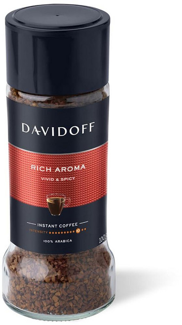DAVIDOFF Rich Aroma 인스턴트 커피 - 생생하고 스파이시 - 강한 바디와 기분 좋은 산도 - 100% 아라비카 빈 - 10/12 강도 - 99.8g(3.5온스), 1, 99.8g