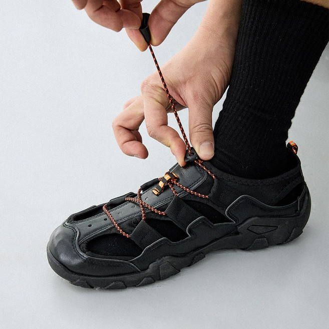 [정품아닐시3배보상] 비에스큐티바이클래시 GO46 바라스 아웃도어 캐니언 샌들 - BLACK