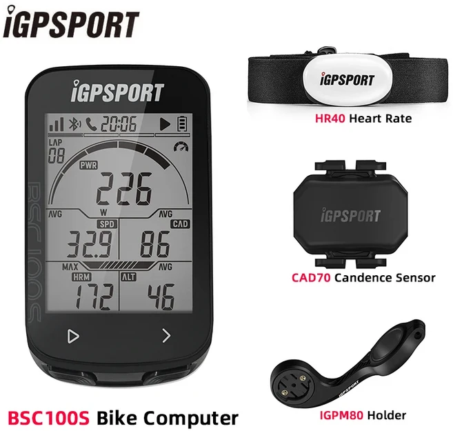 자전거 컴퓨터 BLE ANT 2.6 인치 방수 무선 자전거 스톱워치 MTB 도로 사이클링, 04 BSC100S M80 CAD HR40, 1개