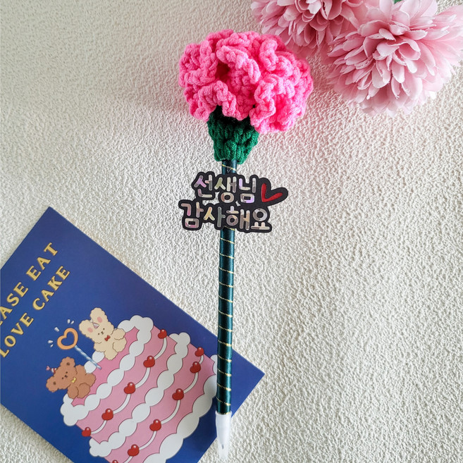 스승의날 선생님선물 감사선물 카네이션볼펜 스승의날토퍼, 핑크