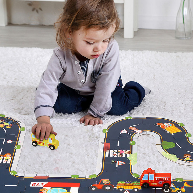 TOOKY TOY 정답없는 도로만들기 퍼즐 창의력 응용력 표현력 향상, 1개