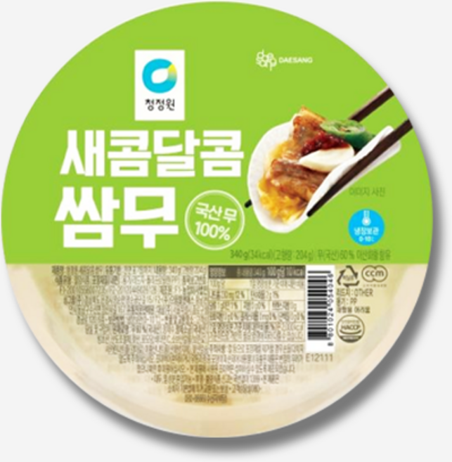 청정원 새콤달콤 쌈무 340g 박스 무쌈 업소용 대용량, 18개