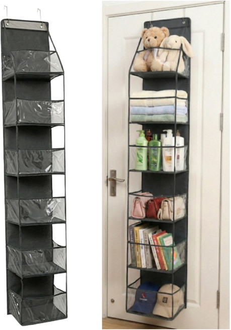 라넬리 공간 활용 물건 정리 문뒤 걸이식 6단 수납함, 1개, 그레이