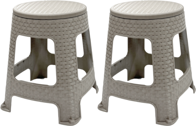 나코 플라스틱 라탄의자 간이 보조 테라스 원형 회전의자 카페, 2개, 회전의자 모카그레이