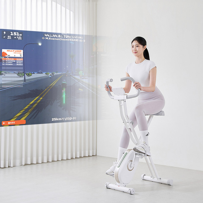 숀리 엑스바이크 E4A 메타 실내자전거 접이식 바이크 즈위프트 가정용 헬스 사이클 운동기구, 모브 핑크, E4A메타