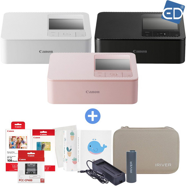 캐논 포토프린터 셀피 CP1500+인화지 RP-108+인화지 KC-36IP+용지카세트 PCC-CP400+아이리버 케이스+배터리+충전기+미니앨범+포켓융 /ED, 핑크