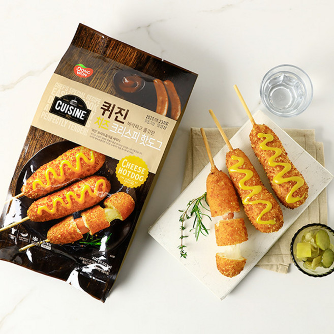 동원 퀴진 치즈 크리스피핫도그 400g x 3봉 (15개입), 3개