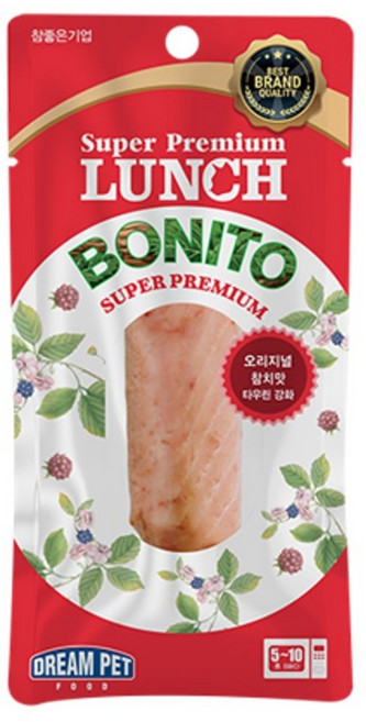 런치 보니또 참치 오리지널 20g 고양이간식 참치간식 보니또 반려묘간식 캣간식 원재료간식 져키, 오리지널 참치맛, 6개