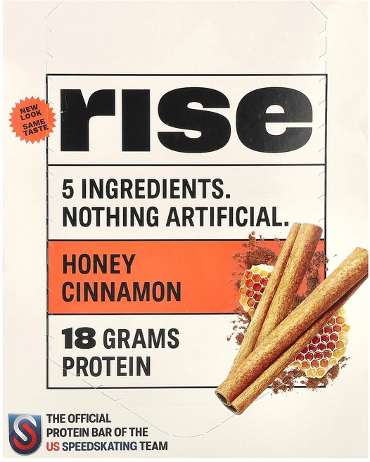 Rise Bar Protein Bar Honey Cinnamon 12 Bars 2.1 oz 60 g Each, Rise Bar, Protein Bar, Honey C, 60g - 쿠팡