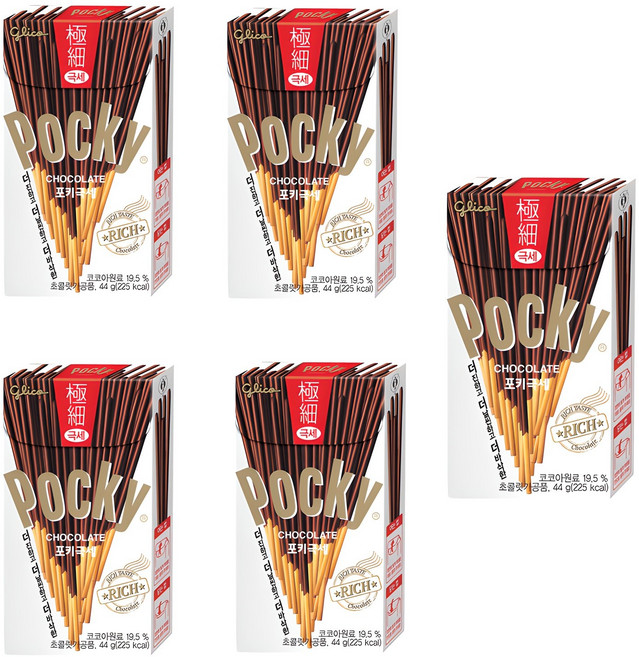 포키 극세 막대과자, 44g, 5개