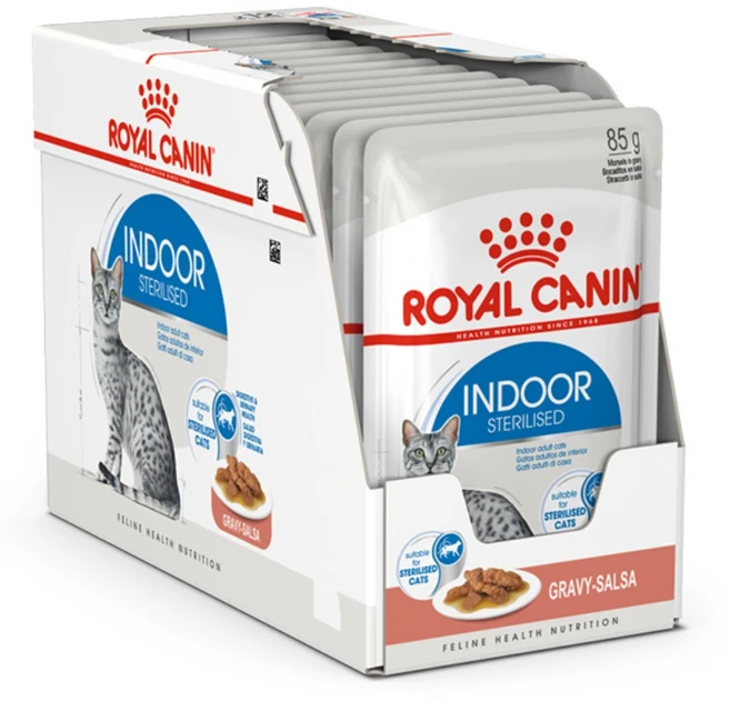 로얄캐닌 어덜트 고양이 그레이비 인도어 습식 파우치 사료, 닭+돼지, 85g, 12개 - 쿠팡