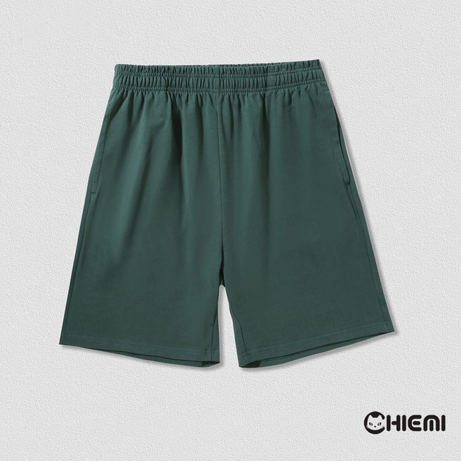 CHIEMI 重磅純棉內抽繩休閒短褲