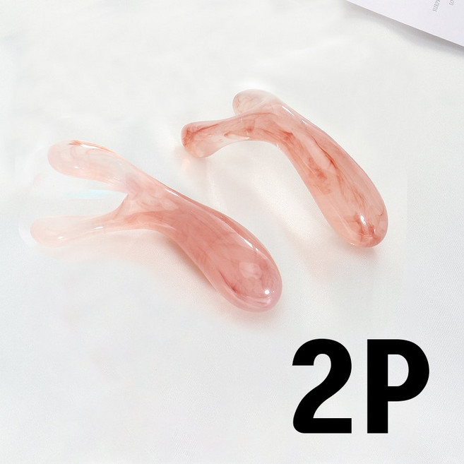 로에드 괄사 마사지기 림프순환 얼굴 턱선 미간 마사지 스틱, 2개